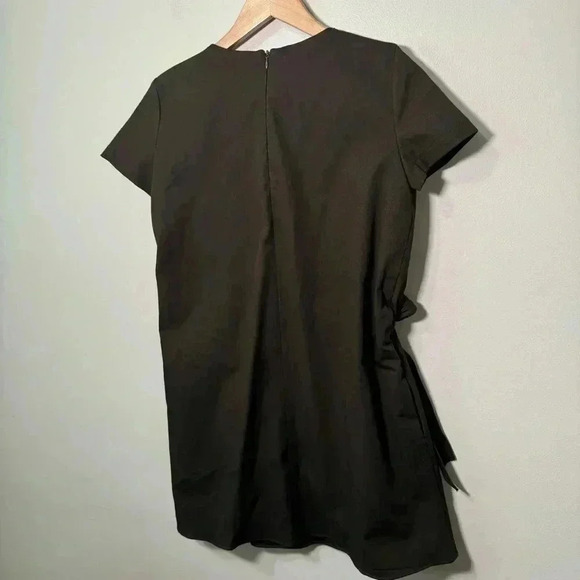 NWT ZARA ARMY GREEN BOW DETAIL MINI DRESS XS - Picture 5 of 6